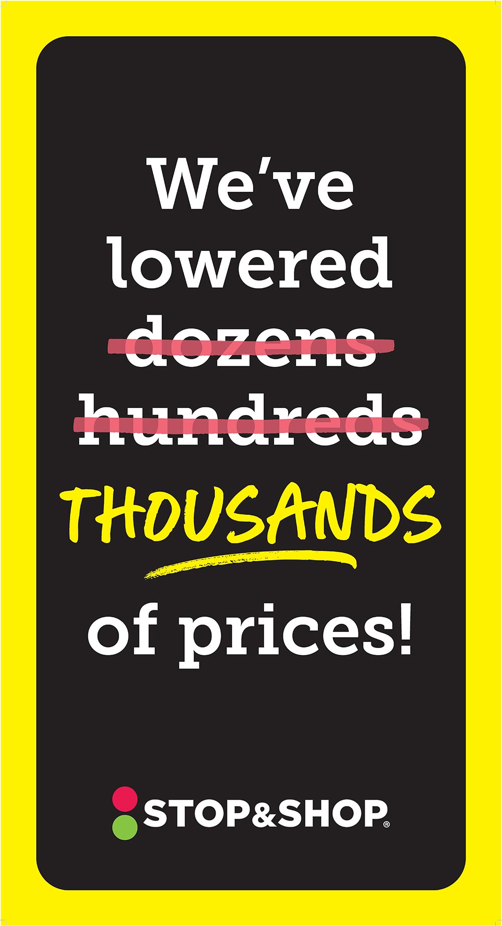 A POS image stating that thousands of prices have been lowered